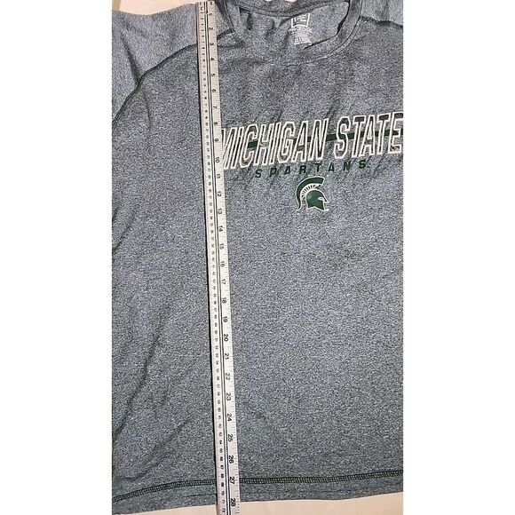 Men's Michigan State Spartans Crew Neck SS Heather Gray Tee Shirt XL - Picture 4 of 6
